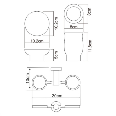 Стакан и мыльница с держателем WasserKRAFT K-28226