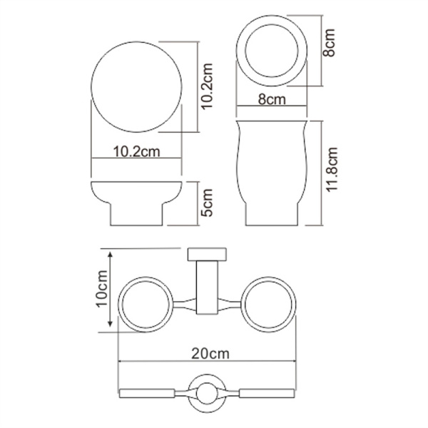 Стакан и мыльница с держателем WasserKRAFT K-28226