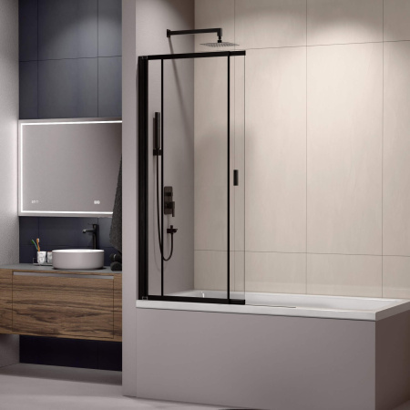 Шторка на ванну 100 см  RGW Screens SC-40B 03114010-14 прозрачное