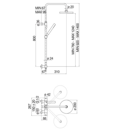 Душевая система Nobili Live LV00030/50BM
