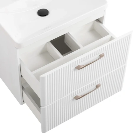 Тумба под раковину BelBagno Due DUE-600-2C-SO-BL-P без ручек, Bianco Lucido