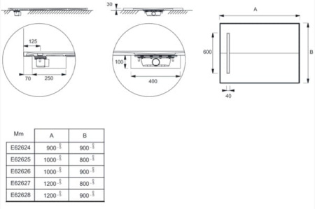 Душевой поддон Jacob Delafon Surface E62626-SS2