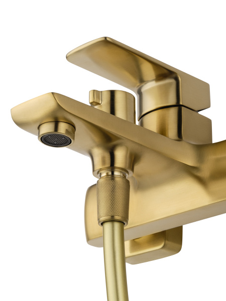 Смеситель для ванны с душем WONZON & WOGHAND EDGE, брашированное золото WW-88639003A- BG Смеситель для ванны с душем WONZON & WOGHAND EDGE, брашированное золото WW-88639003A- BG