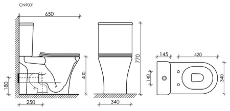 Напольный  унитаз с бачком Ceramica Nova Fortuna Rimless CN9001