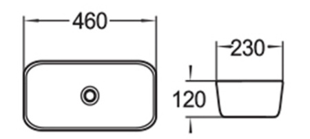 Раковина накладная (46х23) SantiLine SL-1050