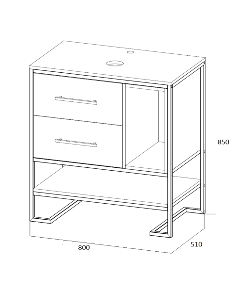 Тумба под раковину 1Marka  Grunge Loft 80Н Ц0000005442