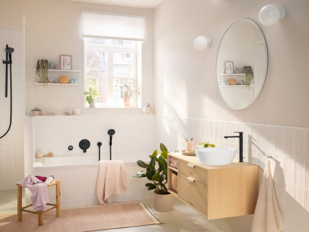 Смеситель для ванны встраиваемый Hansgrohe Rebris S 72466670 черный матовый
