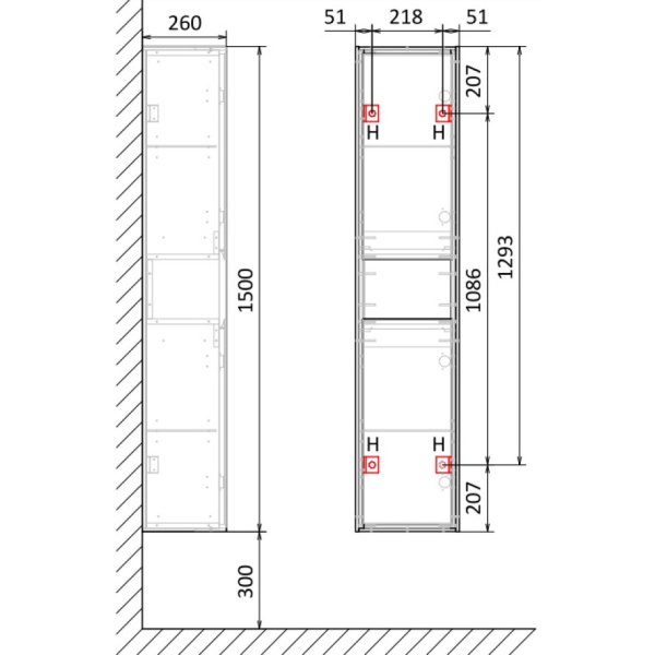 Пенал Jorno Glass 150 Gla.04.150/P/W