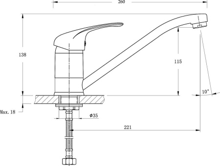 Смеситель для кухонной мойки RUSH Corsica CO4240-27