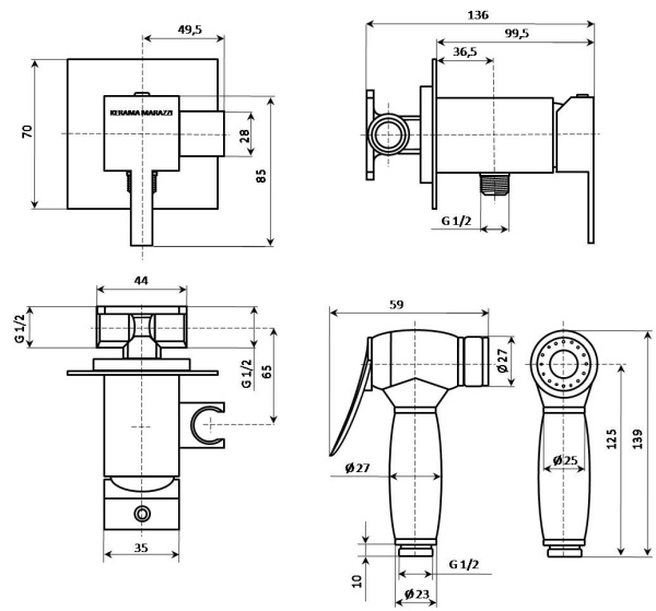 Гигиенический набор Kerama Marazzi Fioretto V253CR442RUKM