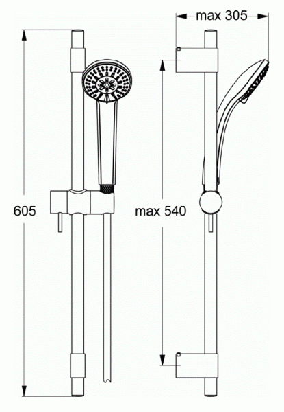 Душевой гарнитур Ideal Standard Idealrain Pro S3 B9830AA Душевой гарнитур Ideal Standard Idealrain Pro S3 B9830AA