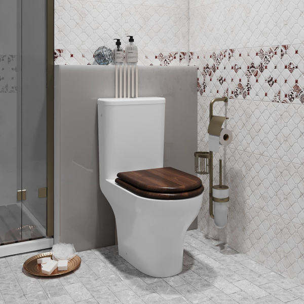 Унитаз-компакт безободковый Opadiris Палермо OS24722N сиденье светлый орех