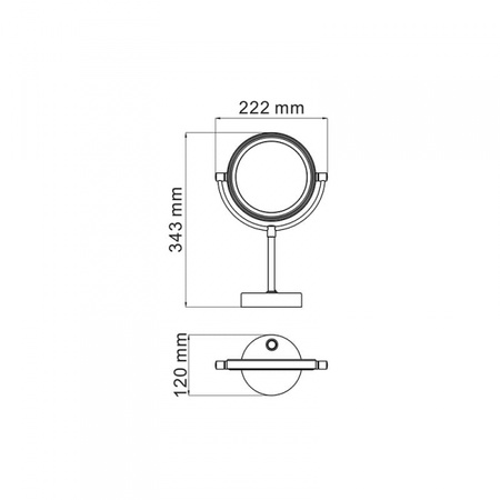 Зеркало с LED-подсветкой двухстороннее, стандартное и с 3-х кратным увеличением WasserKRAFT K-1005