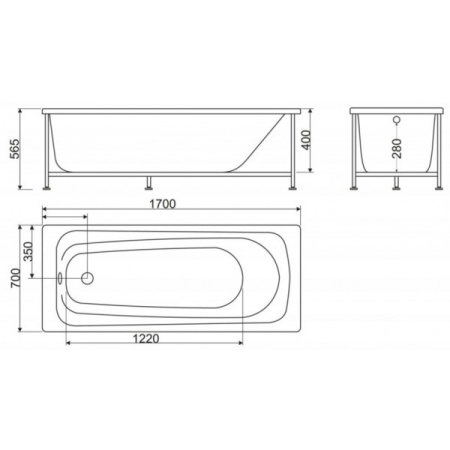 Акриловая ванна BelBagno BB102-170-70