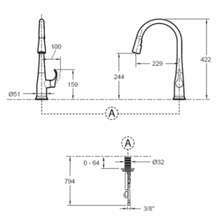 Смеситель для кухни Jacob Delafon Simplice 596D-CP