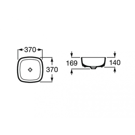 Раковина накладная (37х37) Roca Inspira soft 327502640 оникс