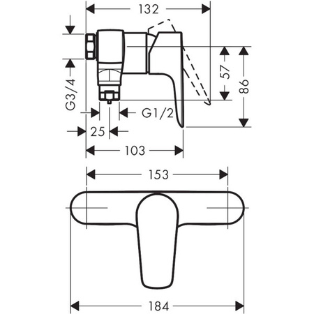 Смеситель для душа HANSGROHE TALIS E 71761000