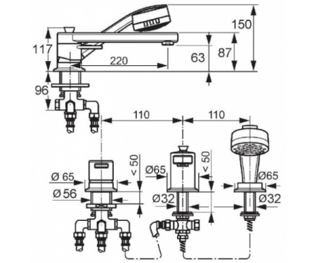 Смеситель для ванны KLUDI ZENTA 384470575