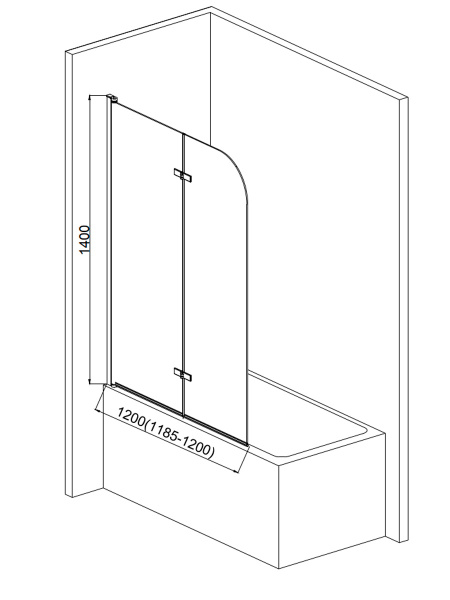 Шторка на ванну AQUAme AQM2852B
