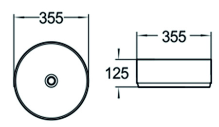 Раковина накладная (35,5х35,5) SantiLine SL-1037
