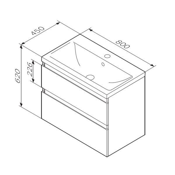 Тумба под раковину 80 Am.Pm X-Joy M85AFHX0802BM