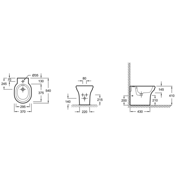 Биде напольное Jacob Delafon Cleo 1889 EBI0002-0