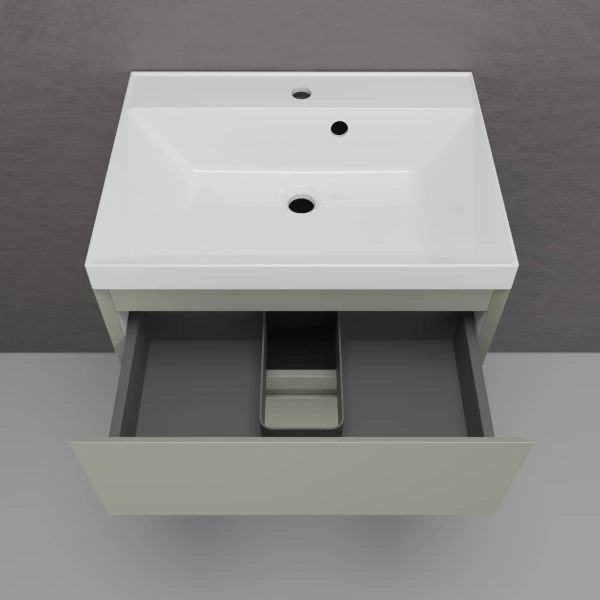 Тумба подвесная без раковины 60 см Style Line Манхэттен ЛС-00002367 оливковый матовый