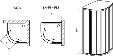 Душевой уголок Ravak Supernova SKKP6-80 80x80 3207O10211