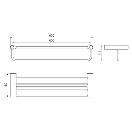 Полка для полотенец 63 см Art&Max Verona Push AM-M-048-CR