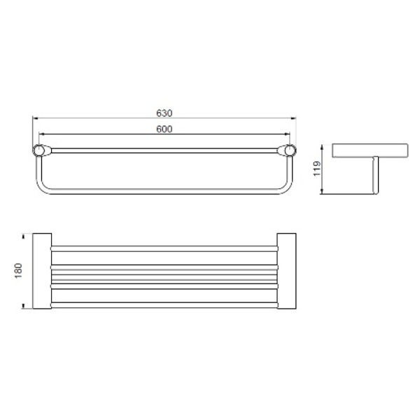Полка для полотенец 63 см Art&Max Verona Push AM-M-048-CR Полка для полотенец 63 см Art&Max Verona Push AM-M-048-CR