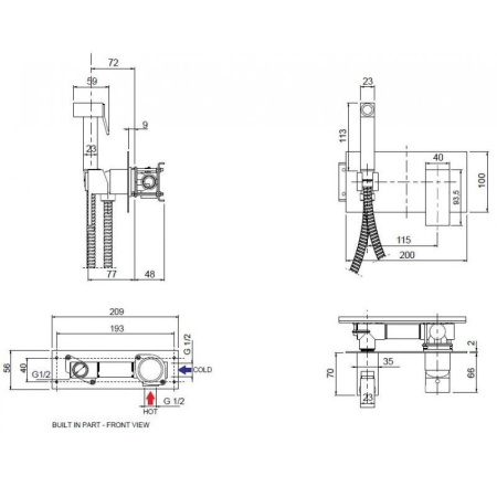 Гигиенический душ Cezares Unika UNIKA-DIF-03/24