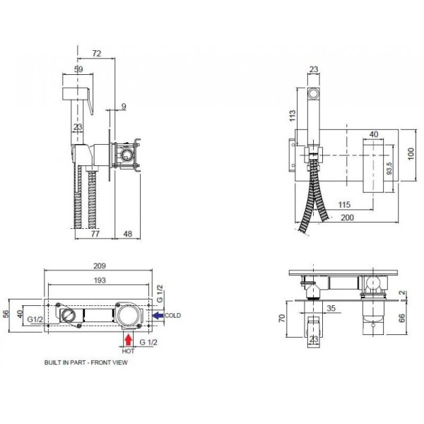Гигиенический душ Cezares Unika UNIKA-DIF-03/24 Гигиенический душ Cezares Unika UNIKA-DIF-03/24
