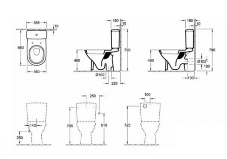 Унитаз напольный Villeroy & Boch O.novo 56611001