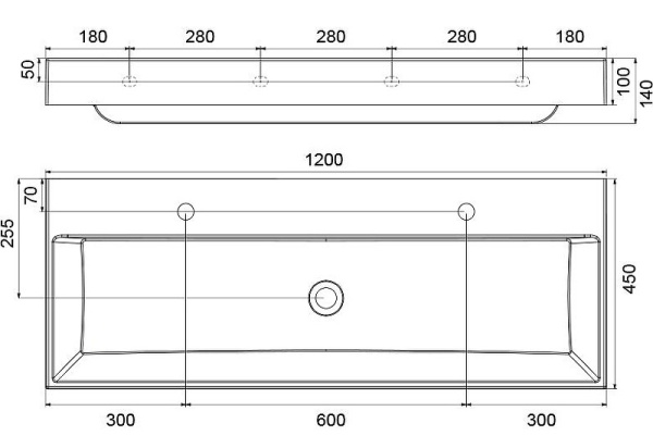 Раковина полувстраиваемая Ravak Natural Duo XJO01212000