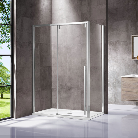 Душевой уголок Vincea  Lugano VSR-1L9012CL-1 (120х90)  хром, стекло прозрачное