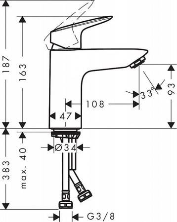 Смеситель для раковины Hansgrohe Logis 71103000