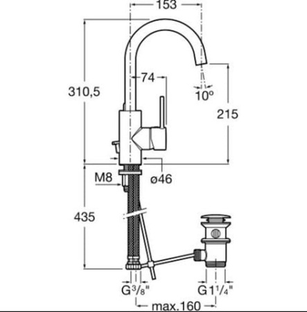 Смеситель для раковины Roca Targa 5A4060C00
