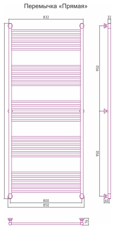 Полотенцесушитель Водяной Прямая Сунержа Богема + (190х80) Золото 03-0220-1980