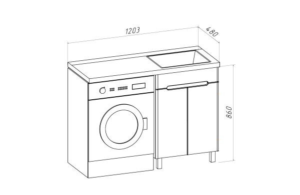 Тумба под раковину Runo Парма 60  (00-00004160)