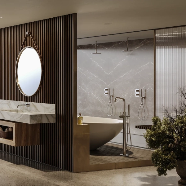 Смеситель для ванны напольный Bossini Teo Z00751.030 хром