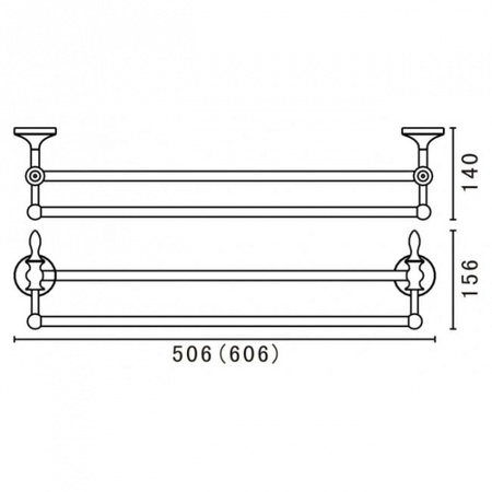 Полотенцедержатель двойной Art&Max AM-4248-Br