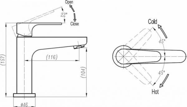 Смеситель для раковины Cezares Laconico LACONICO-C-LS25-01-W0