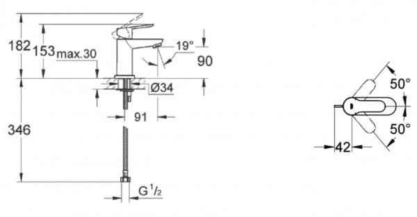 Смеситель для раковины Grohe BauEdge 23168 000 (23168000)