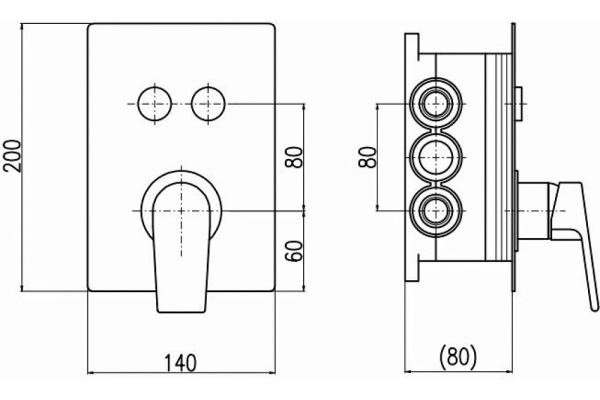 Смеситель встраиваемый для душа Rav Slezak Colorado CO286BOX