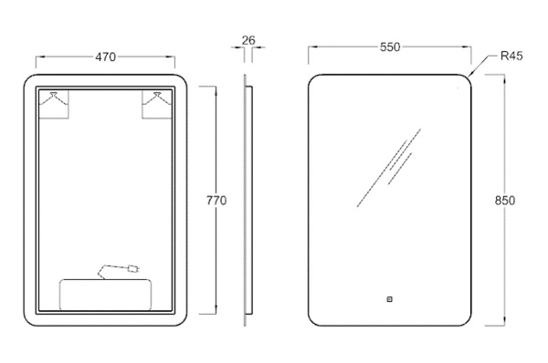Зеркало (55х85) Kerama Marazzi PRO PRO.mi.55\WHT