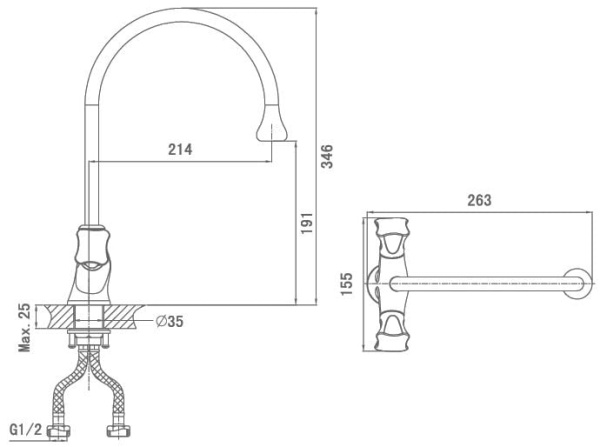 Смеситель для кухни D&K Hessen Grimm (DA1382401)