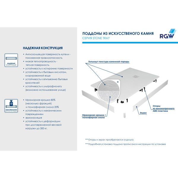 Душевой поддон (120х90) RGW ST/AL-W 16154129-01L Душевой поддон (120х90) RGW ST/AL-W 16154129-01L