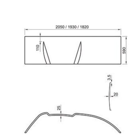 Панель передняя Asymmetric Ravak R (170) CZ49100000 (правая)