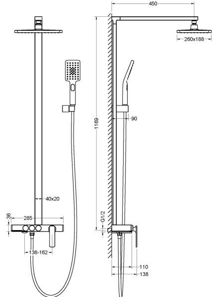 Душевая система Timo Torne хром SX-4310/00