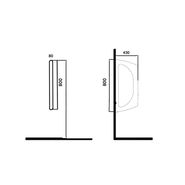 Перегородка для писсуара beWash BKSEP000430